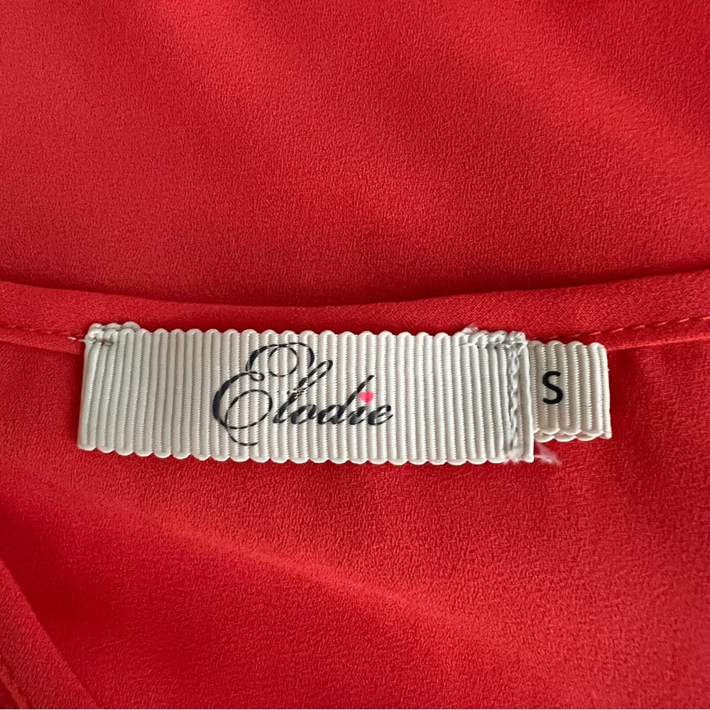 Eloise Women’s Orange Polyester Crepe Sleeveless Blouse Small EUC - Picture 5 of 8